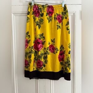 Dolce and Gabbana classic floral print silk skirt